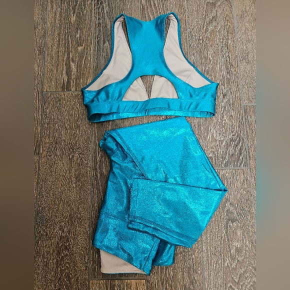 Heroine Sport Metallic Teal Legging Set - Picture 5 of 7